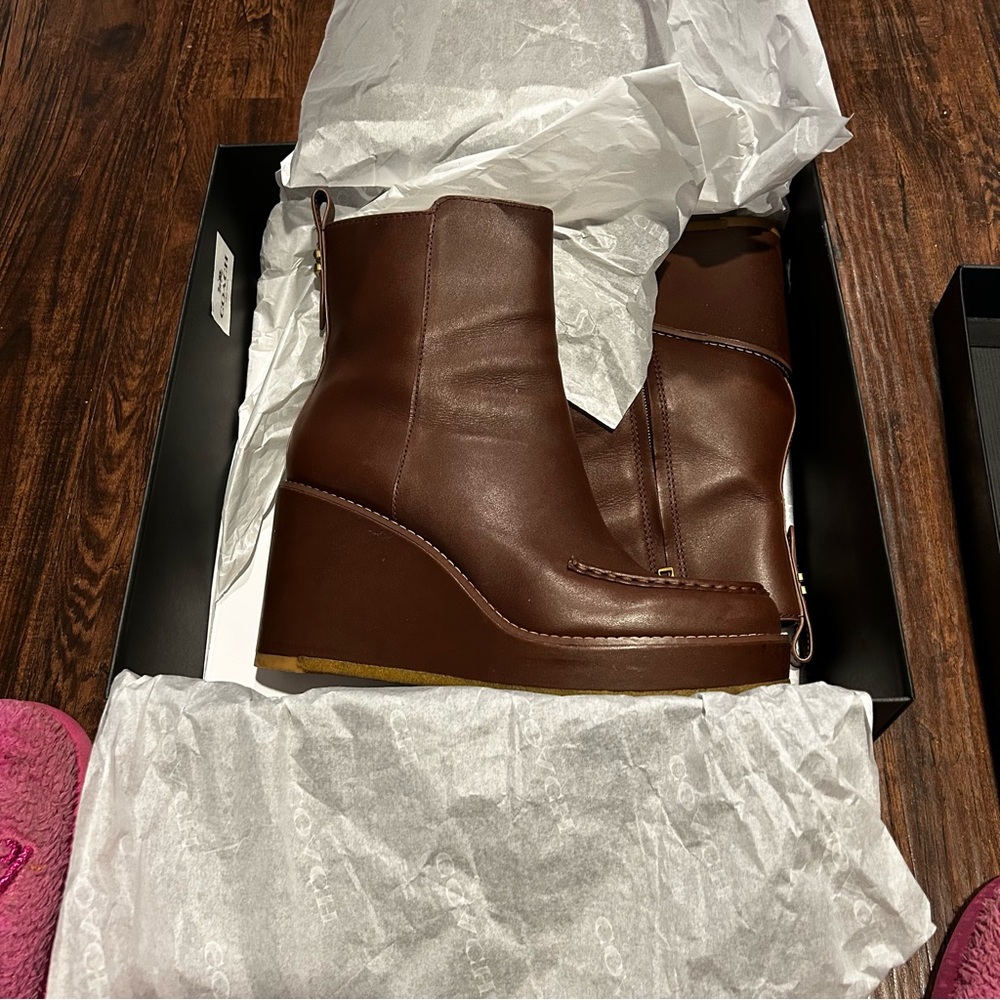 Coach Dark Brown Ankle Booties